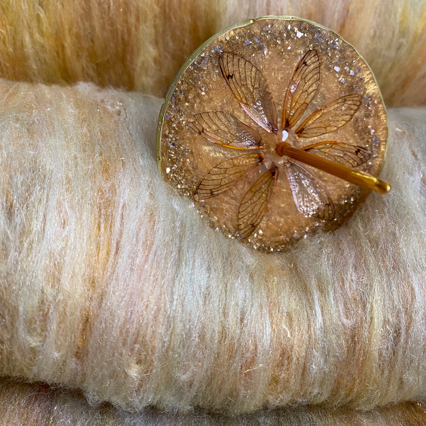 Cicada Spindle and fiber set-Yellow and Gold