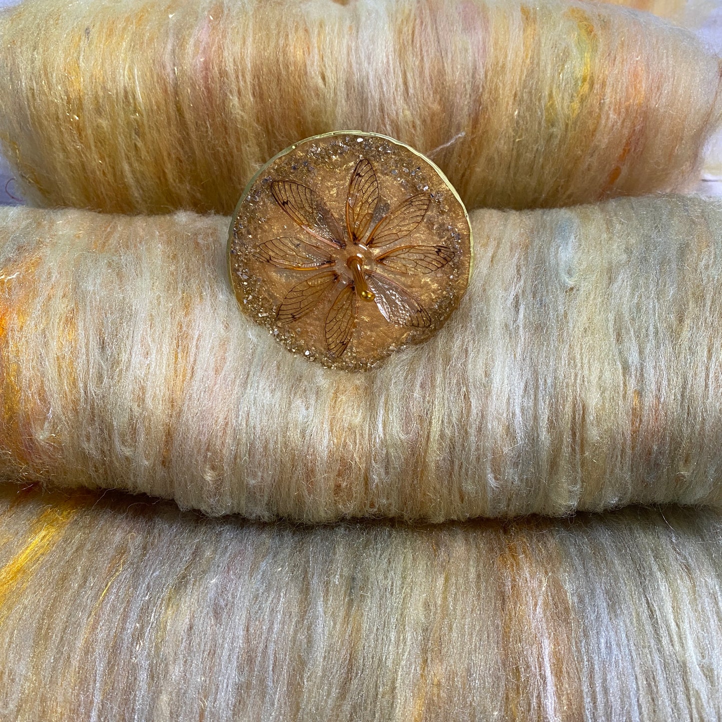 Cicada Spindle and fiber set-Yellow and Gold