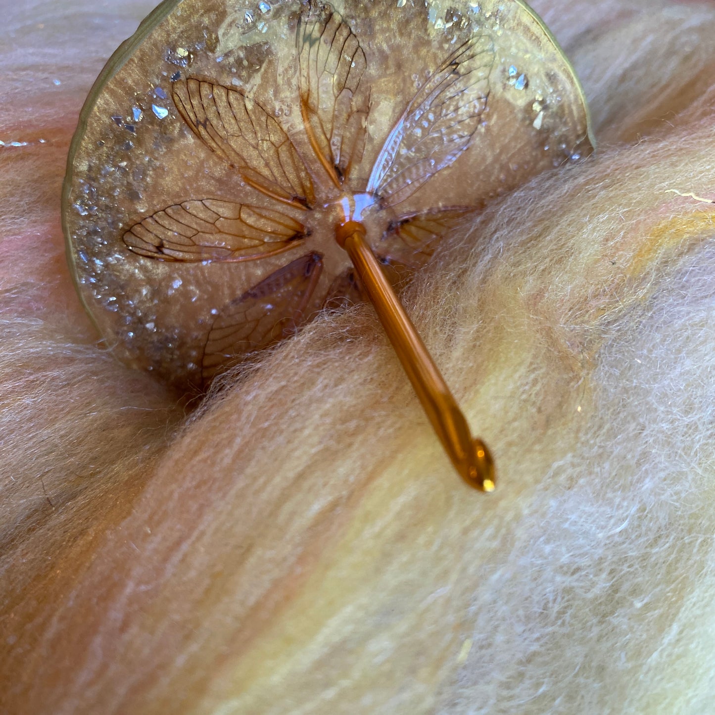 Cicada Spindle and fiber set-Yellow and Gold