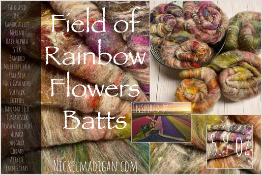 Field of Rainbow Flowers Batts