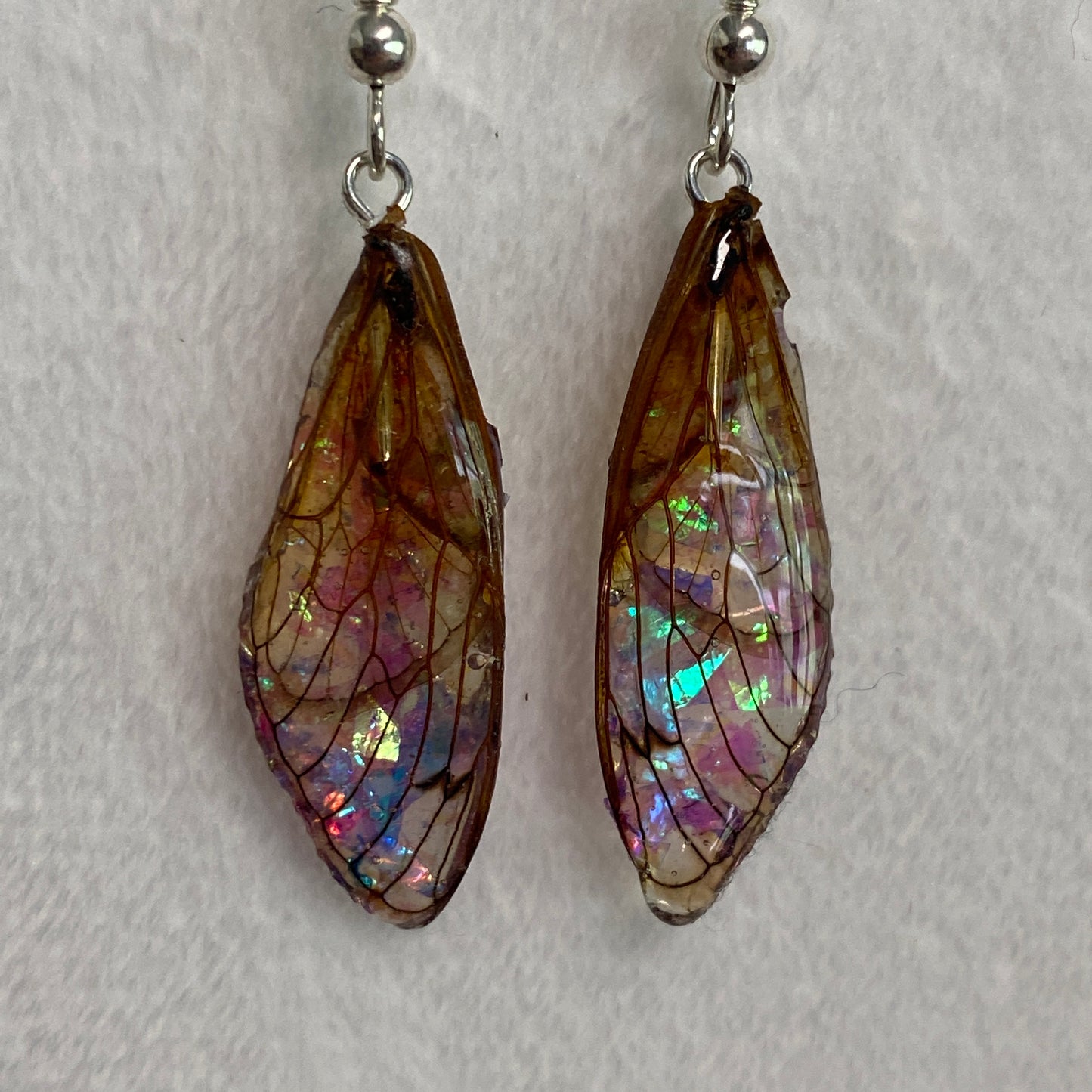 Cicada wing dangle earring