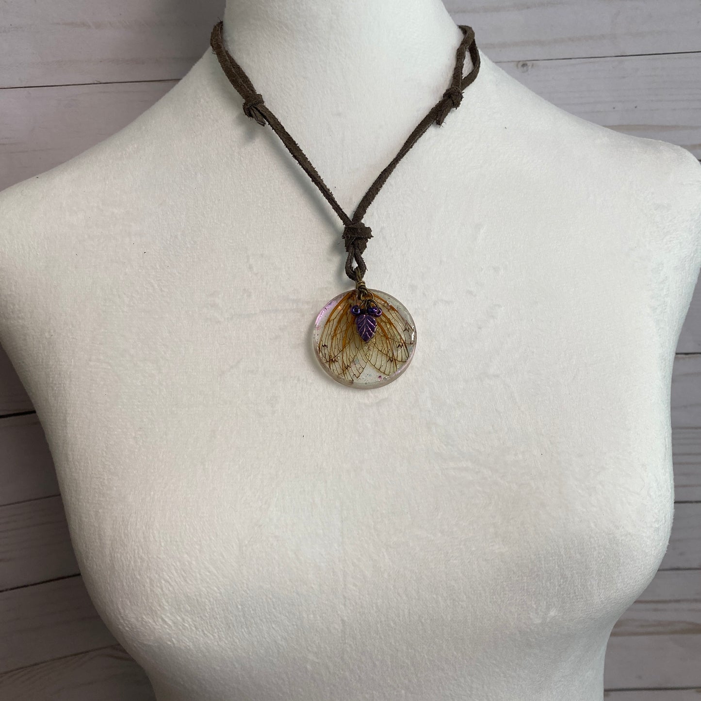 6 Cicada wing necklace