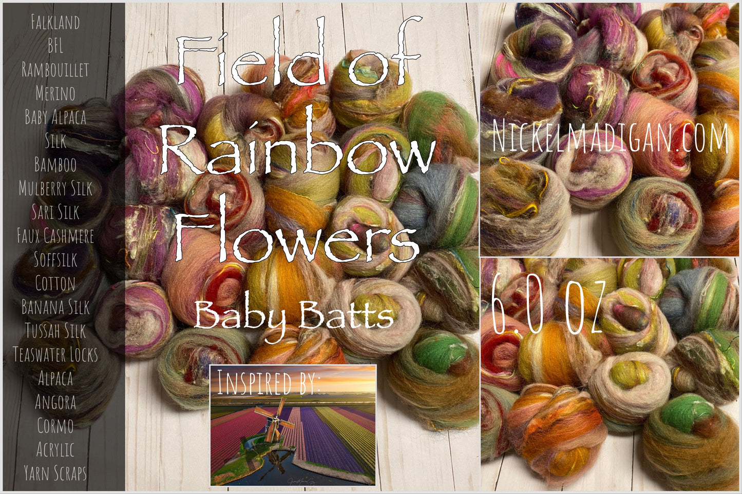 Field of Rainbow Flowers Baby Batts