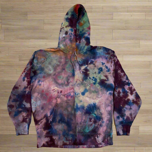 XL Tall Ice Dyed Old Navy Zippered Hoodie (3)