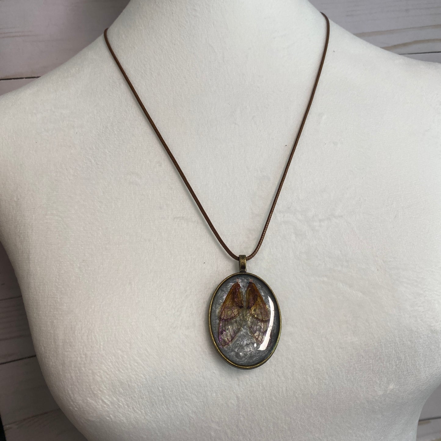 9 Cicada wing necklace