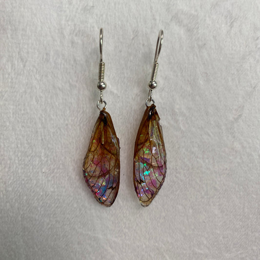 Cicada wing dangle earring