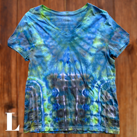 Large blue ice dyed t-shirt